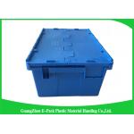 Storage Containers With Attached Lids 43L , Warehouse Heavy Duty Storage Boxes
