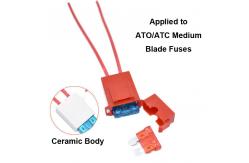 China BX2017 Inline Red Fuse Holder Ceramic Body for blade fuse supplier