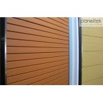 Red Grooved Ceramic Wall Cladding Light Weight panels With Fade Resistance for sale