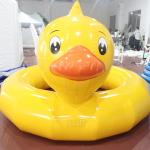 Airtight Outdoor Summer Inflatable Duck Swim Ring Floating Children Inflatable Boat Seat Ring for sale
