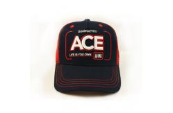 China Anniversary Red Mesh 5 Panel Trucker Cap Custom Logo 3D Letter Embroidery Blank supplier