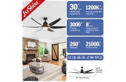 China Modern Black Ceiling Fan With Light ABS Blade Energy Saving Low Noise supplier