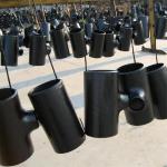 Seamless Pipe Fittings Shot Blasting Carbon Steel Reducing Tee With ASME B16.9 ASTM JIS DIN Standard for sale