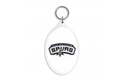 China Zinc Alloy 3D Acrylic Keychains / Key Rings With OEM Paper Card Bag supplier