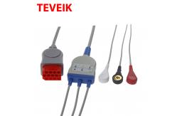 China Bionet 12 Pin 3 Lead IEC Snap Connector Ecg Lead Cable supplier