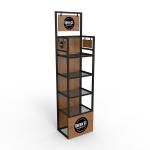 Retail Store Bread Display Stand Floor Standing Display Unit With Custom Logo for sale