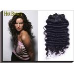 Grade 5A Virgin Brazilian Hair Extension Ocean Wave , Natural Black Human Hair for sale