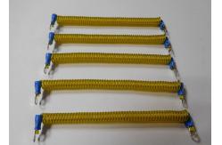 China 120MM Clear Spiral Coiled Urethane Tether w/Screw Terminal Connectors supplier