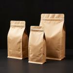 Eight Side Sealing Flat Bottom Bag - 3D Standing Pouches with Ziplock & Custom Printing for Coffee, Snacks, Cosmetics | High Barrier Film for Extended Shelf Life for sale