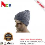 Unique Unisex Fitted Beanie Hats / Grey Mens Winter Beanie Hats 56-60CM for sale