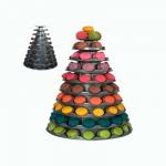 Gray PVC Plastic Macaron Tower Stand Macaron Tier With Round Acrylic Base for sale