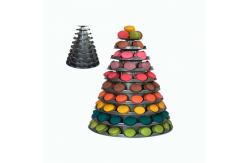 China Gray PVC Plastic Macaron Tower Stand Macaron Tier With Round Acrylic Base supplier