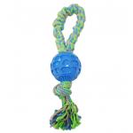 Non Toxic Dog Ball Green Dog Rope Toy For Aggressive Chewers 34cm