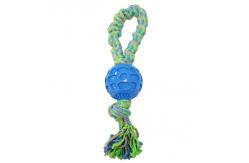 China Non Toxic Dog Ball Green Dog Rope Toy For Aggressive Chewers 34cm supplier