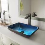 Turquoise Rectangular Wash Hand Basin Bathroom Sinks Top Mount for sale