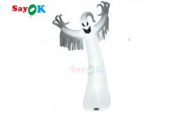 China Tarpaulin Inflatable Holiday Decorations Halloween Blow up Led White Ghost supplier