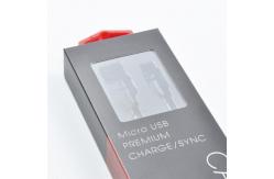 China Luxury Paper Packaging Custom Usb Cable Plastic Window Paper Box with Handle supplier