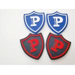 Silicone Rubber Clothing Main Label , Black 3D Effect Sew On Logo Patches