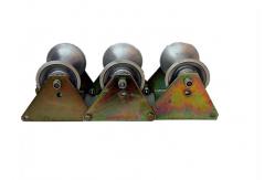 China Galvanized  Frame Three Wheel Cable Roller Cable Roller with Nylon Wheel supplier