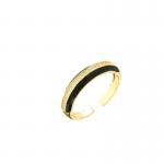 18k Couple Rings Gold Plated Micro Pave Cubic Zirconia Enamel Engagement Ring