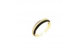 China 18k Couple Rings Gold Plated Micro Pave Cubic Zirconia Enamel Engagement Ring supplier