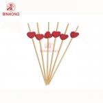 Colorful Heart Head 18cm Bamboo Food Picks For Fruit for sale