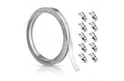 China Adjustable 304 Stainless Steel Worm Gear Hose Clamp Strap With Fasteners supplier