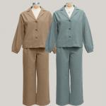 Linen Fabric Formal Stylish Womens Suits Slim Fit Two Pieces Stylish Loungewear Set for sale