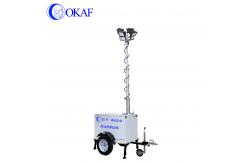China Mobile Surveillance Camera Trailer Telescopic Mast With 2000W Generator supplier