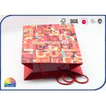 CMYK 4C Printed Customized Paper Gift Bags Resuable Eco Friendly With Ribbon Handle