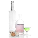 Recycled Glass 700ml Spirit Bottles Round Flint Empty Liquor Bottles for sale