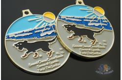 China Round Shape Fun The Sun Run And Racing Metal Medal Shiny Gold Plating supplier