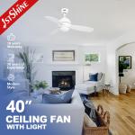 Remote Control Modern Led Ceiling Fans 40 Inches Dc Motor 3 Plywood Blades for sale