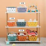 White Rectangular Plastic Shelf Organizer Basket With Handles for sale