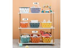 China White Rectangular Plastic Shelf Organizer Basket With Handles supplier