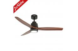 China Solid Wood Ergonomic Remote LED Ceiling Fan With Dimmable DC Motor supplier
