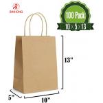 Durable 10×5×13''  Kraft Paper Bag With Handles