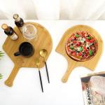 Bakery Premium Natural Bamboo Pizza Peel Board With Easy Glide Edges & Handle