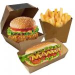 Customized Design Corrugated Burger Fry Boxes Eco-Friendly and Oil-Resistant for Foldable Disposable Fast Food Packaging for sale