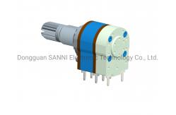 China RV12321GSKA Rotary 12mm Potentiometer Dual Unit Shaft Sealed With Switch supplier
