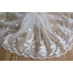 White Floral Venise Nylon Mesh White Bridal Lace Fabric For Dressmaking for sale
