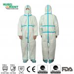 Category III Type4/5/6 Disposable MP Waterproof Coverall With 2-Pieces Hood And Blue Tape for sale