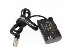 China LP E6 Dummy Battery To Hirose 4 Pin Male 100cm Camera Power Adapter supplier