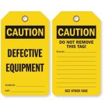 Plastic Caution Tag Vinyl Rectangle Yellow Safety Tag for sale