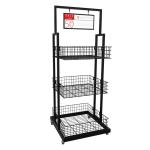 Customized Gift Display Stand Wire Mesh Display Rack For Grocery Double Sided for sale