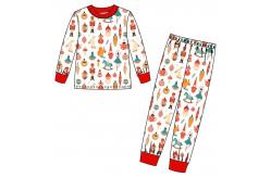 China girls  printing dress baby christmas red frock A-line dress christmas sets supplier