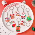Christmas Festival Acrylic Keychain with Metal Ring Attachment and Cute Snowman Charms
