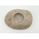 Natural River Stone Candle Holders , Stone Tea Light Holder Backside With Pads