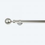 Matte Nickel Ribbed Ball Finial 25mm Pipe Curtain Rods For Window Decoration for sale