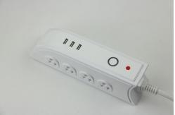 China 15A Desktop Power Strip , Overload Protection European 8AC3USB Double - Sided USB Socket supplier